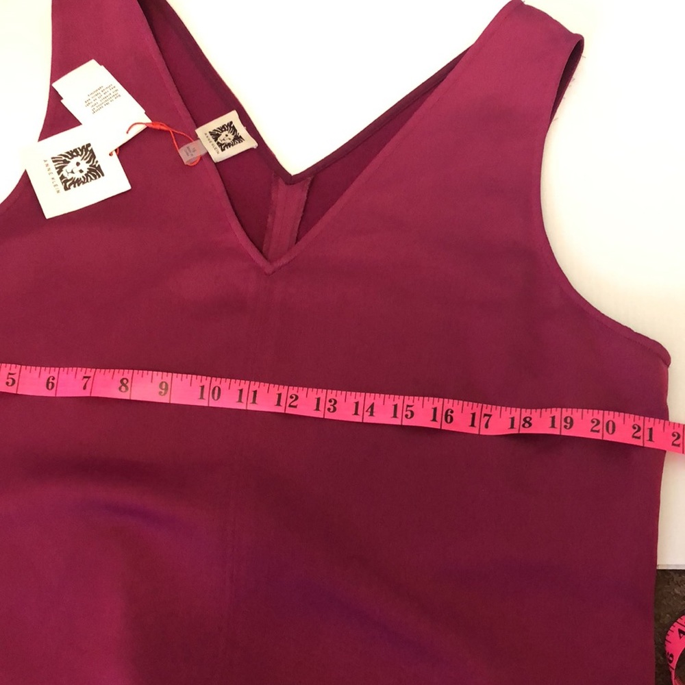 ANNE KLEIN Claret sleeveless dress . V Neck at front and back . - Picture 8 of 11